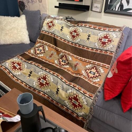 Indian ethnic style throw blanket best selling 2020 picnic blanket knitted sofa cover bedroom bedspread decor rug
