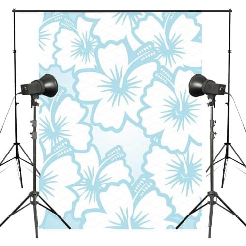 Exquisite Hibiscus Floral Pattern Photography Backdrops baby Blue photo studio backgound 5x7ft Interior wallpaper wall painting