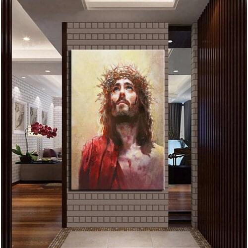 Jesus Painting Christian Wall Art Canvas Print 1 Panel Home Decoration Modern Religious Picture Modular Frame Corridor Poster
