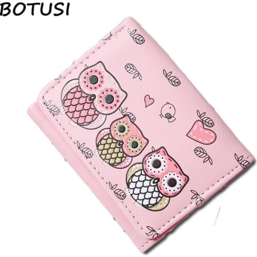 BOTUSI Carton Owl Women Wallets Small Fashion Brand Purse Women Ladies Card Bag for Women 2018 Clutch Women Female Purse