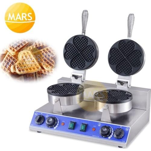 Kitchen Stick Waffle Machine Custom; Heart Waffle Maker Shapes; Commercial Belgian Waffle Baker Iron Machine Waffles Cake Oven