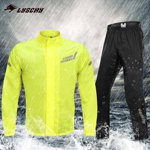 LYSCHY Waterproof Motorcycle Rain Suit Raincoat+Rain Pants Poncho Motorcycle Rain Jacket Motorbike Scooter Riding Rain Suit