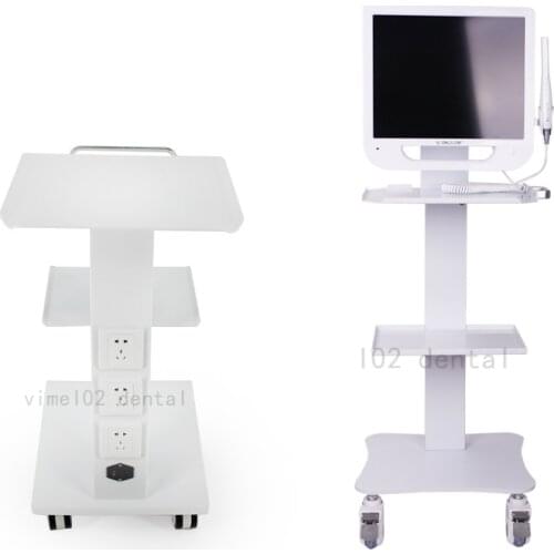 Stainless steel medical trolley dental unit cart with swivel wheels and socket for dental Clinic