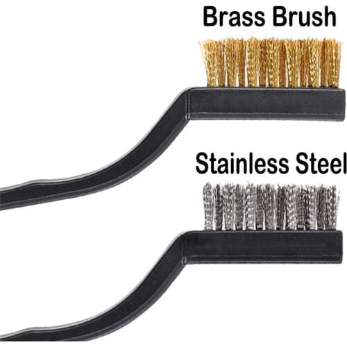 12PCS/lot Mini Rust Removal Industrial Wire Cleaning Brush Handle Cleaning Machine Wire brush Scratch Stainless Masonry Bristle