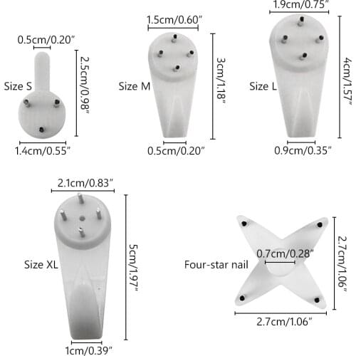 40PCS Multi Function White Mount Clock Frame Plastic Invisibl Hanger Seamless Nail Hanging Home Decor Photo Picture Wall Hooks