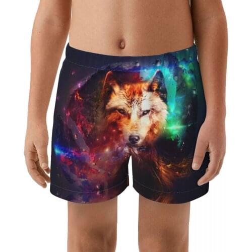 Wolf Summer Swimming Trunks boy Swim Trunks Male Printing Swim Shorts Beach Surf Swimsuit Elastic Bathing Suit Swimwear