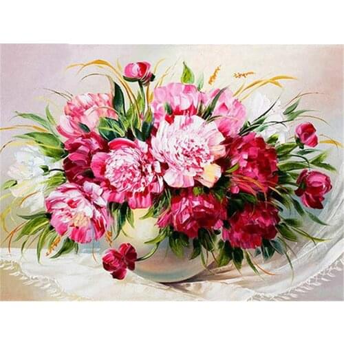 Art Flower DIY Embroidery Cross Stitch 11CT Kits Craft Needlework Set Printed Canvas Cotton Thread Home Decoration Design