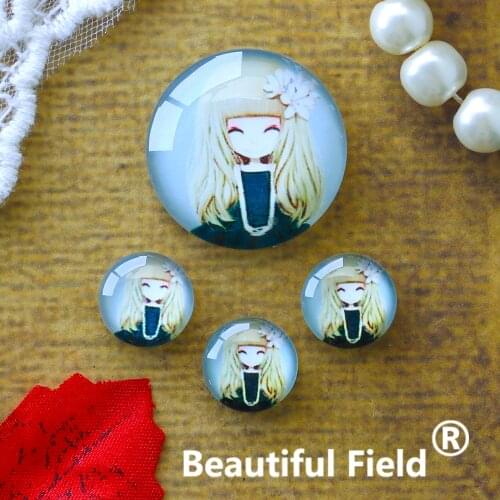12mm 25mm 14mm 16mm 18mm 20mm Photo Glass Cabochons Round Cameo Set Handmade Settings Stone Girl A11