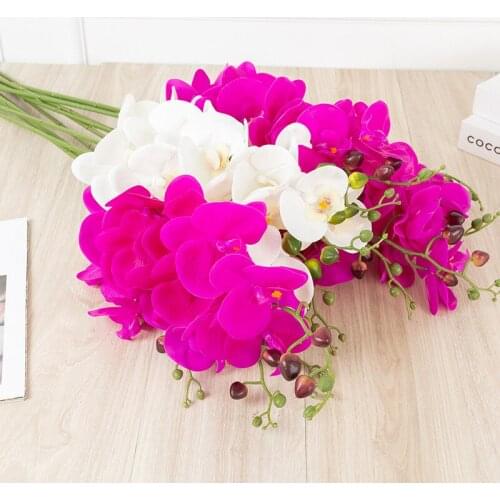Real Touch Latex Orchids Home Decoration Flower Butterfly Orchid Artificial Flower Plant