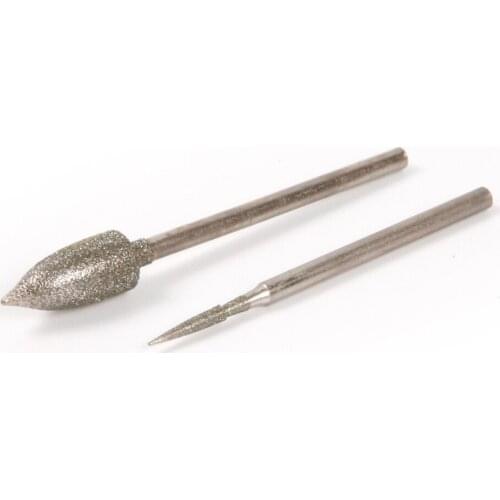 New 2Pcs 1.5mm 6mm Grinding Diameter Electroplating Diamond Grinding Head Drill Bits Dremel Accessories Polishing Rotary Tool