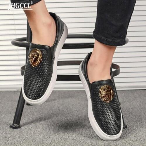 New mens Casual golden Tiger black men"s shoes loafers male Big yards luxury brand shoes beauty accessories Sports shoes P11