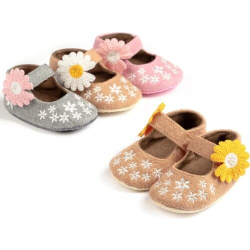 Baby Boy Girl Shoes Newborn First Walkers Big flower Soft Soled Non-slip Footwear Crib Shoes Soft Infants Sneakers
