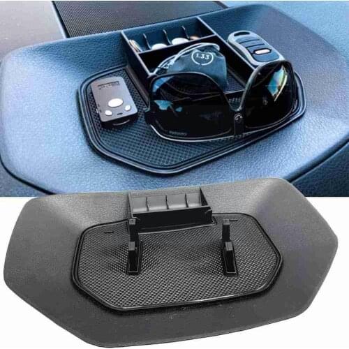Dash Center Console Table Storage Tray Instrument Organizer Anti-Slip ABS Accessories Rubber Materials Black Car Pad N2U9