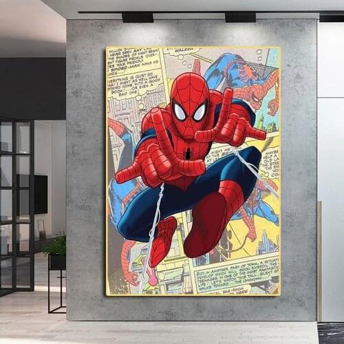 Marvel Avengers Comics Poster Spider Man Superheroes HD Print Canvas Wall Art Painting For Kids Bedroom Living Room Decor Gifts