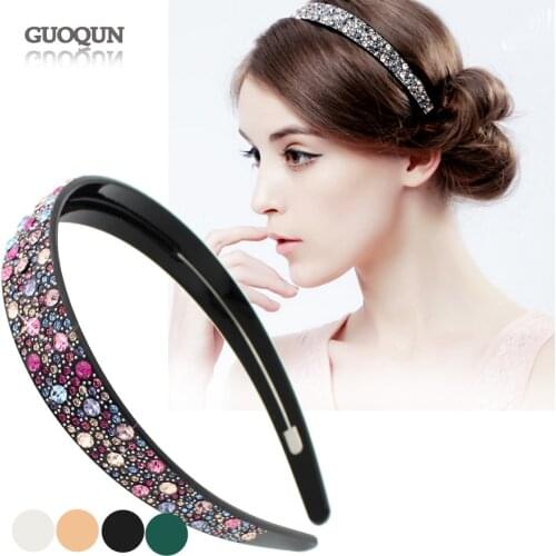 Rhinestone Hair Bands - Headband - Vintage Hair Accessory - Luxury Hair Ornament for Women Headwear for Thick Tiara Wear Daily