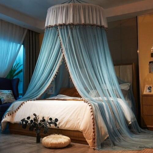 Princess Mosquito Net For Girls Romantic Mosquito Net Hung Dome Bedding Thicken Yarn Bed Valance Anti-mosquito Decor Bed Cover