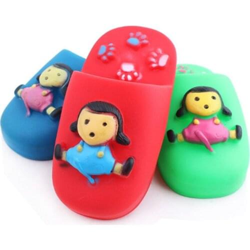 Pet Products Dog Squeak Toys Slipper Shaped Sound Chew Play Toy for Pet Cats Puppy Teeth Cleaning Funny Squeaker Toy