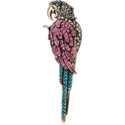 Simplicity Fashion Crystal Rhinestones Brooches Pin Vintage Animal Brooch For Women Clothing Design Jewelry Accessory AG148