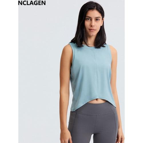 NCLAGEN Sports Top Women Loose Sleeveless Leisure Vest Fashion Fitness Shirts Gym Naked-feel Fabric Running Dry Fit Yoga Blouse
