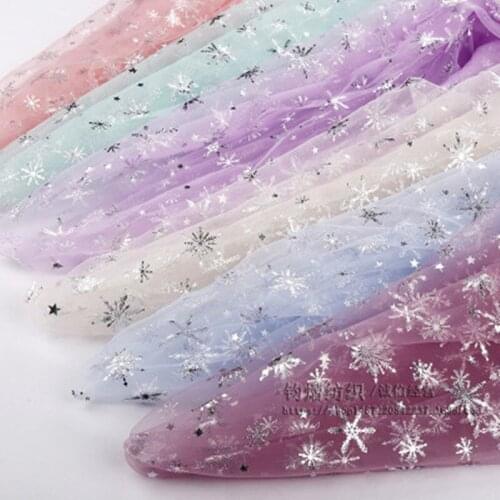 160 Cm Wide Tulle Lace Fabric Ice Snow Net Gauze Princess Dress Bridal Dress Wedding Decoration Mesh Cloth Cartoon Fabric1 Meter