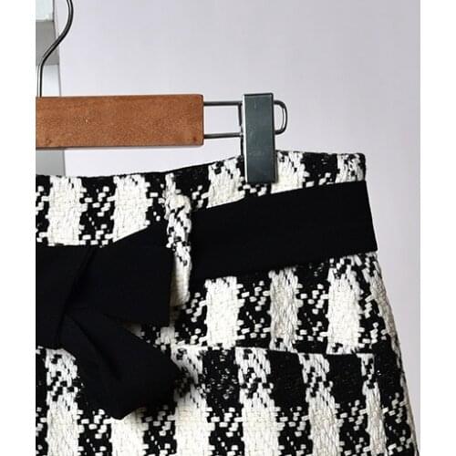 2020 Spring and Summer New Small Lady Tweed Plaid Lace High Waist Women Shorts