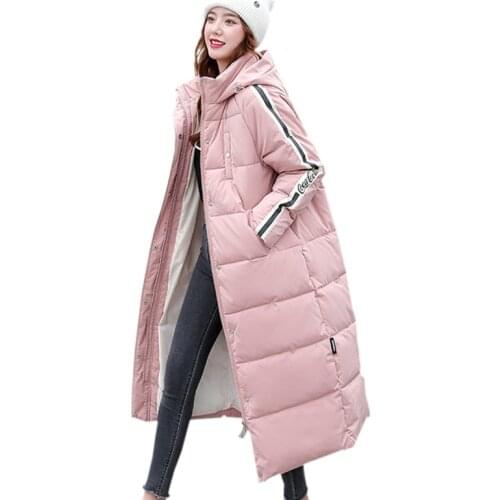 Winter Jacket 2021 New Womens Parkas Thick Down Padded Jacket Korean Version Oversize Loose Long Female Coat Hooded Winter tide