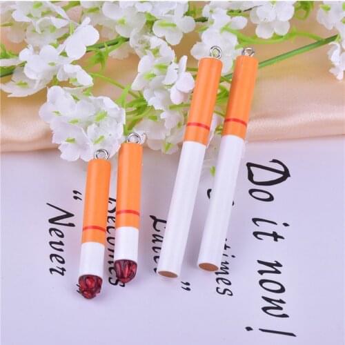 10pcs/pack Simulation Cigarette Resin Charms Earring DIY Jewelry Making