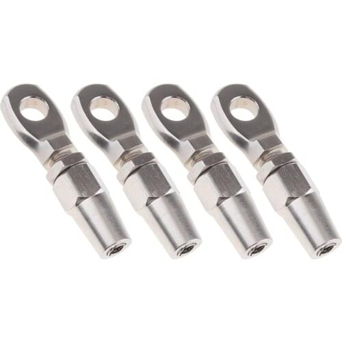 4PCS Marine Grade Stainless Steel Swageless Eye Terminal for 8mm Wire Rope