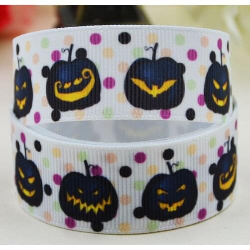 7/8'' 22mm,1" 25mm,1-1/2" 38mm,3" 75mm Halloween Character printed Grosgrain Ribbon party decoration X-02188 10 Yards