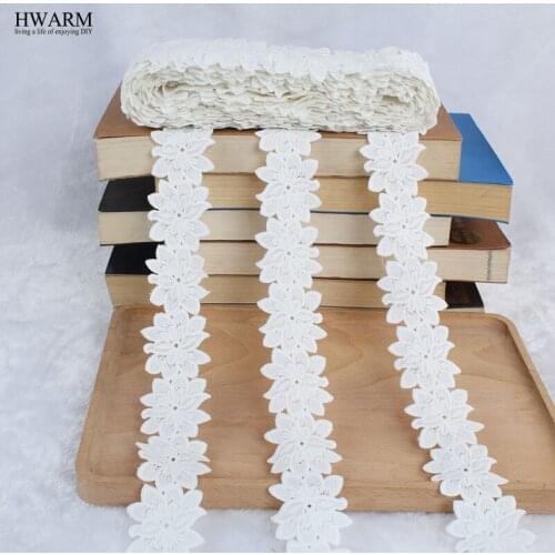 African white lace fabric 2019 high quality lace wedding decoration trim DIY 4yard New milk silk bar code lace spot lace fabric