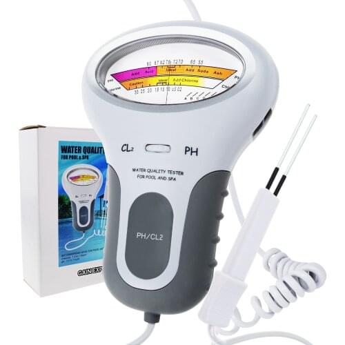 Chlorine Tester, PH & Free Chlorine Cl2 Level Meter Tester Test Monitor Swimming Pool Spa Water monitor Quality Analysis