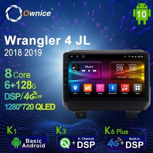 Ownice K6 Plus Autoradio automotive Radio 2 Din for Jeep Wrangler 4 JL 2018 2019 Android 10.0 Multimedia 4G LTE 6G Ram 128G Rom