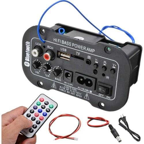 220V Car HiFi Bass Power AMP Stereo Digital Amplifier USB TF Remote Black Cars Audio Mono Digital Power Amplifier Board