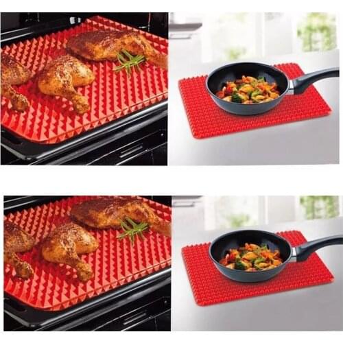 BBQ Pyramid Pan Bakeware Nonstick Silicone Baking Mats Pad Moulds Microwave Oven Baking Tray Sheet Kitchen Baking Tools