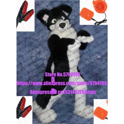 BLACK WHITE NEW H6Y HUSKY Dog Wolf Furry Fursuit Suit Costume Cosplay Animal Party Fancy Dress Carnival Birthday Gift