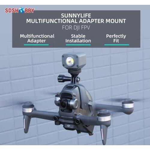 Sunnylife Sports Camera Holder Night Light Bracket Navigation Spot Lamp for DJI FPV for POCKET 2/GoPro/Insta360 Camera
