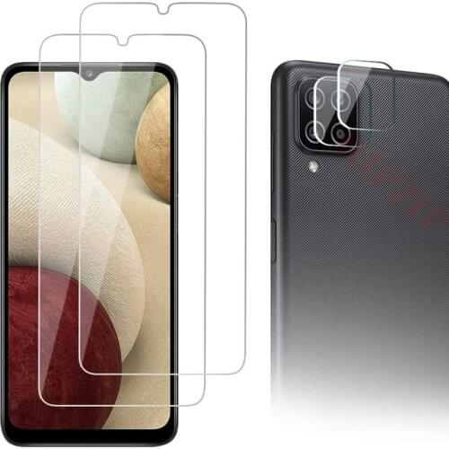 2Pcs Screen 9H Glass+ 2Pcs Camera Film For Samsung Galaxy A22 A32 A42 A52 A72 A12 A02 F62 M62 M02S M31 M51 M31S A21S A31 A51 A71