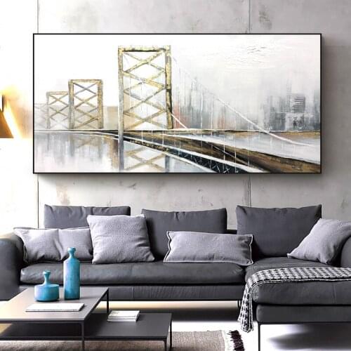 Canvas art landscape bridge foil hd hand-painted modern printing home decoration painting pictures