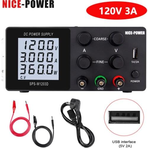 DC power supply adjustable 4 digit LCD Screen lab Bench power source 30V 10A 60V 5A 120V 3A AC switching Stabilized power supply