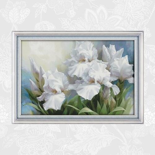 Joy Sunday the Iris Paintings Aida Cross-stitch Kits DMC 11CT and 14CT DIY Handmade Crafts Embroidery Set Factory Wholesale