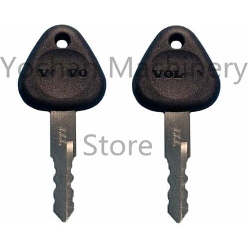 2 Pcs Ignition Lock Keys For Volvo Excavator Samsung Heavy Equipment 14529178 Replacement Fit Many Models