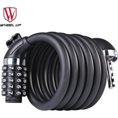 WHEEL UP 1.2m 1.8m Anti Theft Bike Code Lock Steel Wire Safe Bicycle Lock quality MTB Road Bicycle Lock