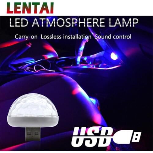 LENTAI 1PC Car LED USB Atmosphere Light Colorful Lamp For Audi A4 B6 B8 VW Passat B5 B7 Skoda Octavia A7 A5 Renault Megane 2 3