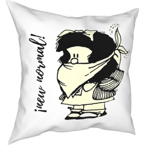 Mafalda Kawaii Cartoon Throw Pillow Cover Cushions for Sofa Creative Cushion Covers