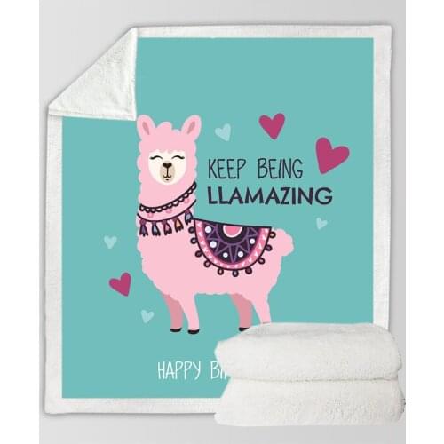 Cartoon Alpaca Series Air Conditioner Cover Blanket Microfiber Throw Blanket Sofa/bed/plane Travel Bedding Dropshipping