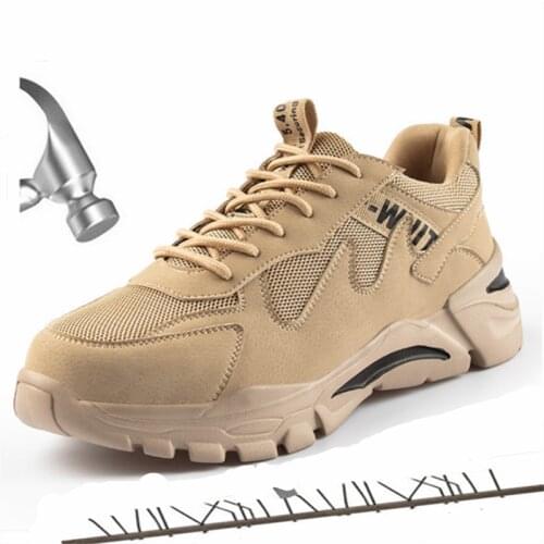 Mens Steel Toe Anti Smashing Building Indestructible Work Shoes Men Puncture Proof Safety Shoes Brand Men Designer Sneakers