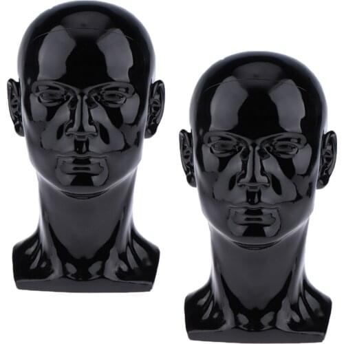 PVC Male Displaying Head Wigs Hair Making Mannequin Cap Hat Display Model 2x