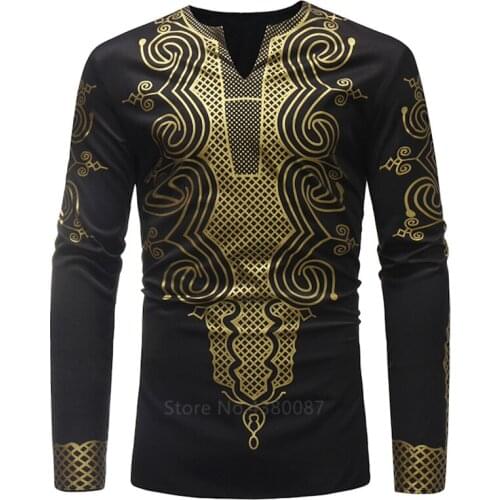 2020New Fashion African Dresses Clothes for Men Shirt Dashiki Hippie Luxury Banquet Bazin Riche Long Sleeve Traditional Blouse