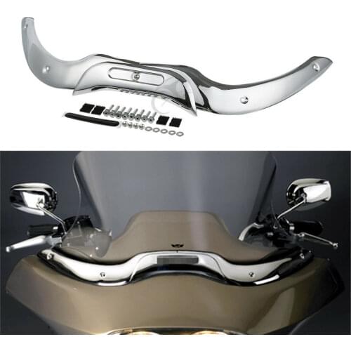 Motorcycle Windshield Windscreen Trim For Harley Touring Road Glide 2004-2013 FLTRU FLTRX black/chrome