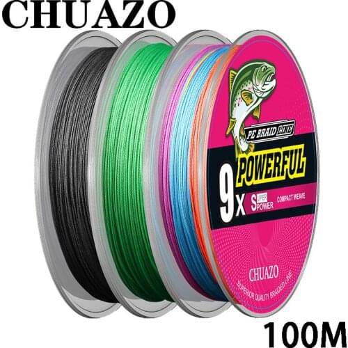 CHUAZO X9 Strands Braided Fishing Line Multifilament 100M Carp Fishing Japanese Braided Wire Fishing Accessories Pe Line